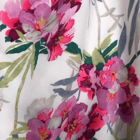 NWT ELIZABETH & JAMES Nora Silk Dress Sz M Floral Asymmetrical Hem Neckline $365 - Picture 5 of 16